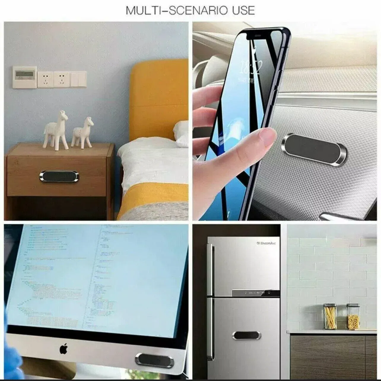 Phone Holder Mount Dashboard Stand for Car Mobile Smartphone Mini Size Grip Pad - Silver *1 Unit — image 4