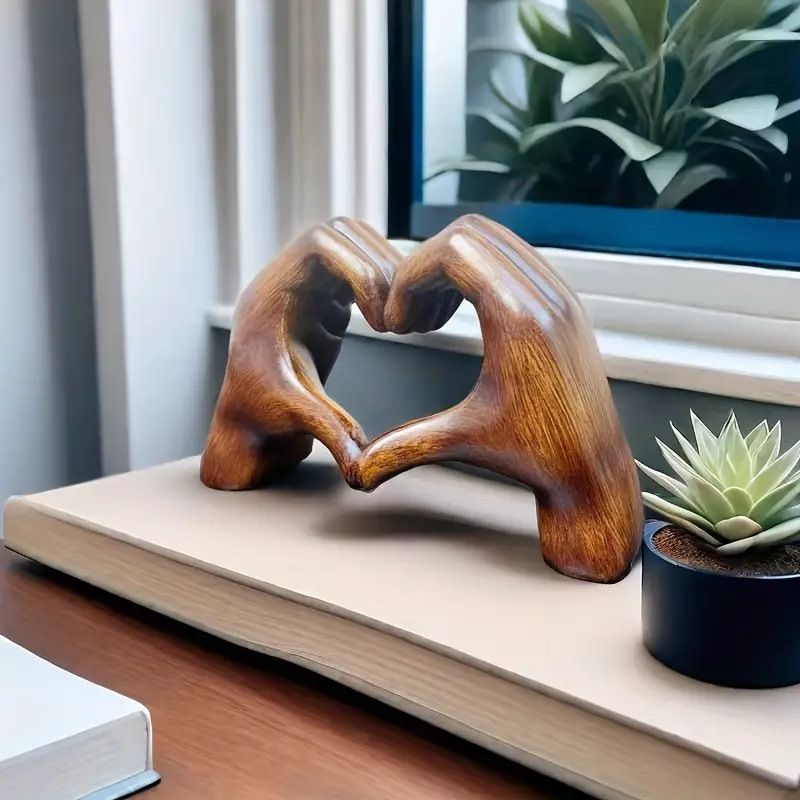 Heart Hands, Heart Hands Statue, Aesthetic Modern Love Statue, Heart Hands Ornament, Boho Home Decor Resin Accessories for Bedroom Living Room Bookshelf Table โ image 4