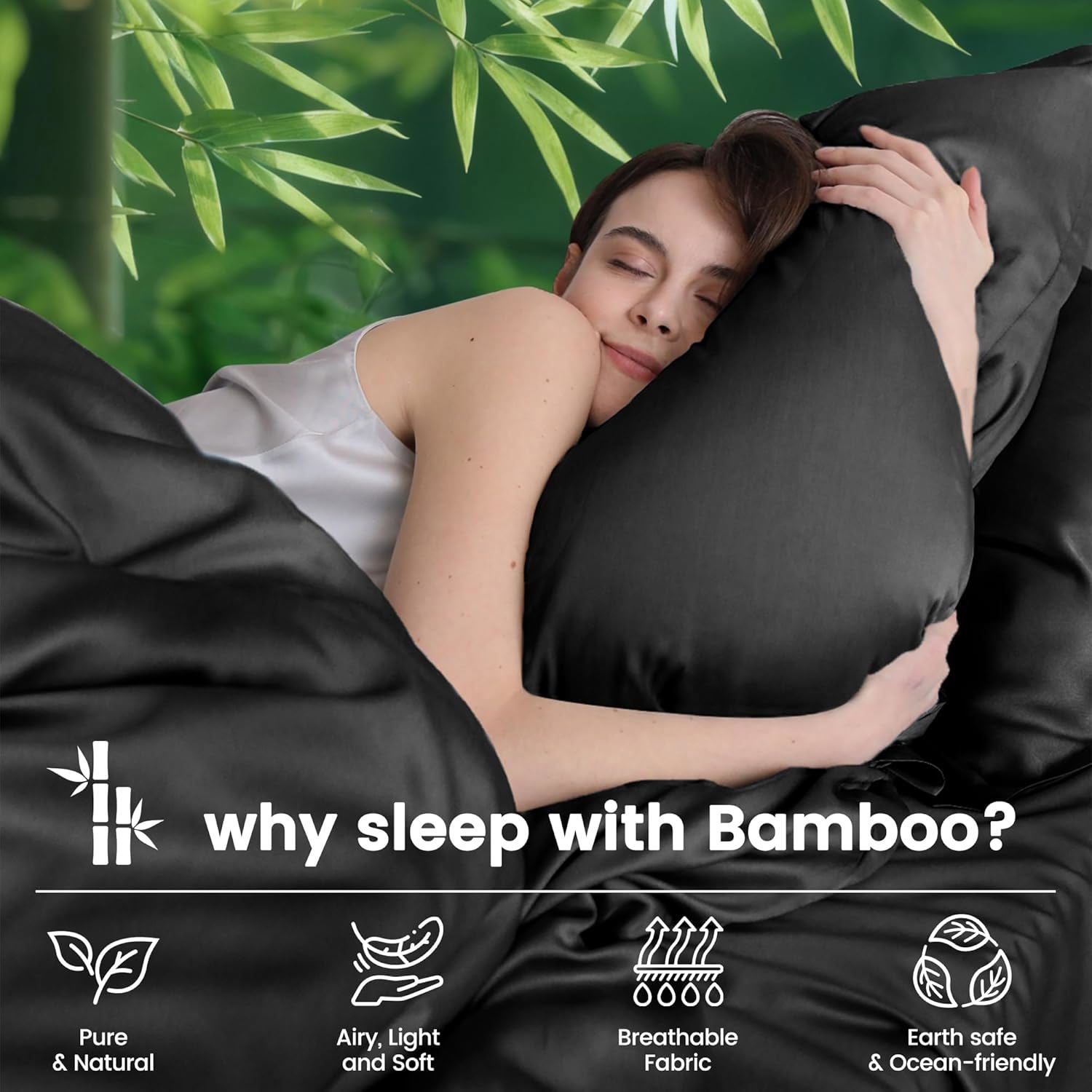 4 Piece Ultra Soft Bamboo Breathable Sheet Set -Hotel 2000TC Breathable Bed Sheets Set with 37 Centimetre Deep Pocket-Breathable Sheets for Hot — image 3