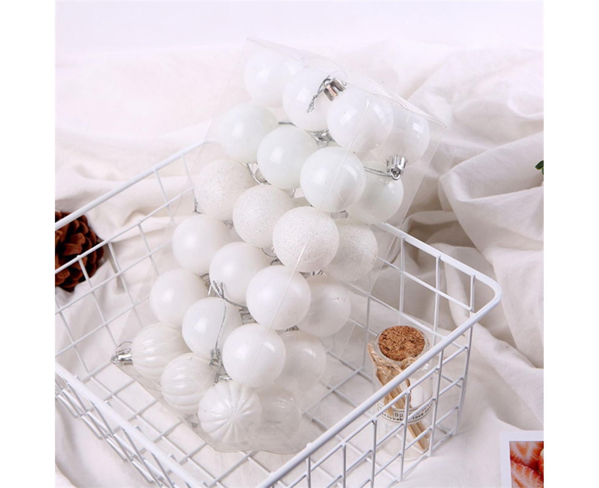 36Pcs Christmas Tree Balls Festival Home Party Mall Xmas Hanging Decor Ornament-White โ image 5