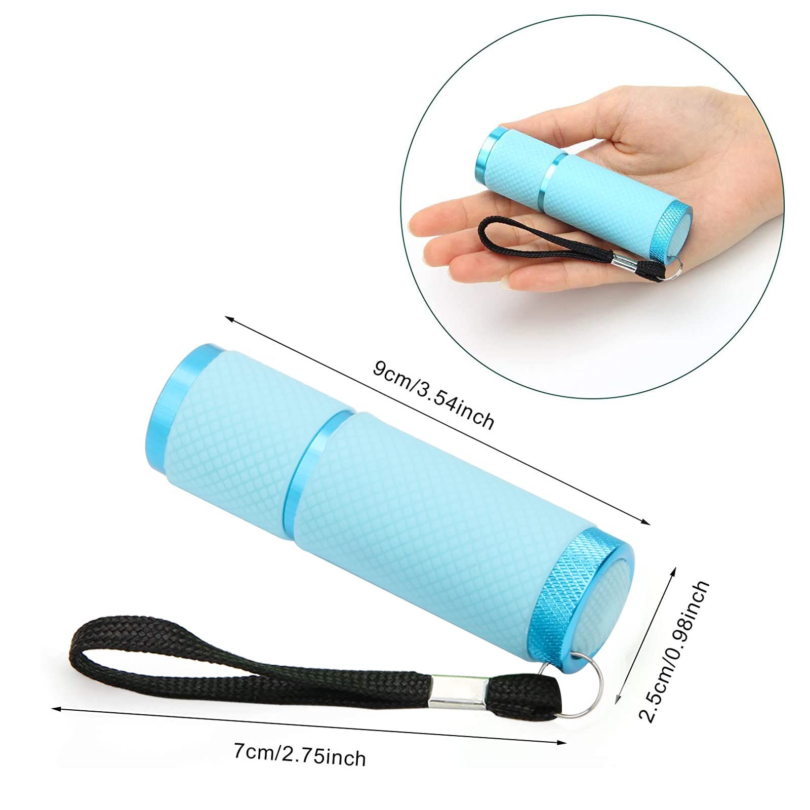 Mini LED Nail Lamp for Gel Nails with 9 LED Gel LED UV Nail Lamp Stainless Steel Manicure Tool Files for Girl Woman Home (Blue) โ image 4