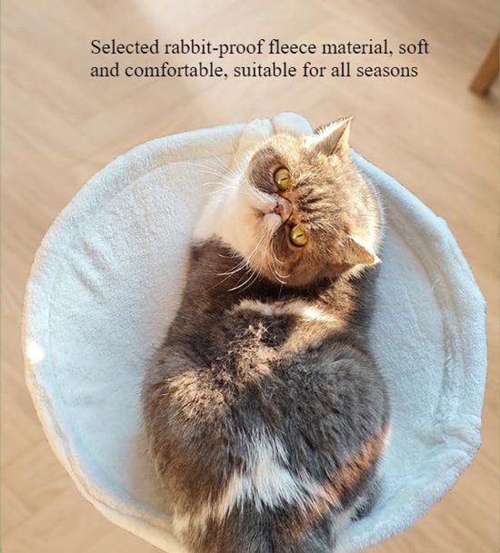 Cat Desk Hammock Bed With Soft Faux Fur And Steel Frame Clamp Mount For Indoor Small To Medium Cats, White Diameter, 40 cm โ image 4