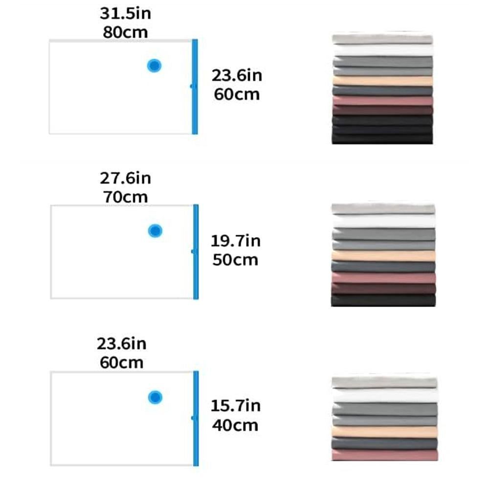 8 Pack Vacuum Storage Bags Space Saver Bags for Clothes Blankets with Valve - M โ image 6