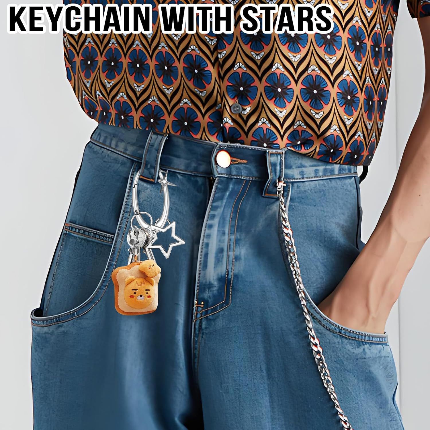 3 Pack Star-Shaped Carabiner Keychains, Shiny Alloy Key Ring Clips for Car Keys, Handbags, Backpacks, Purses and Bag Charms, Silver — image 4