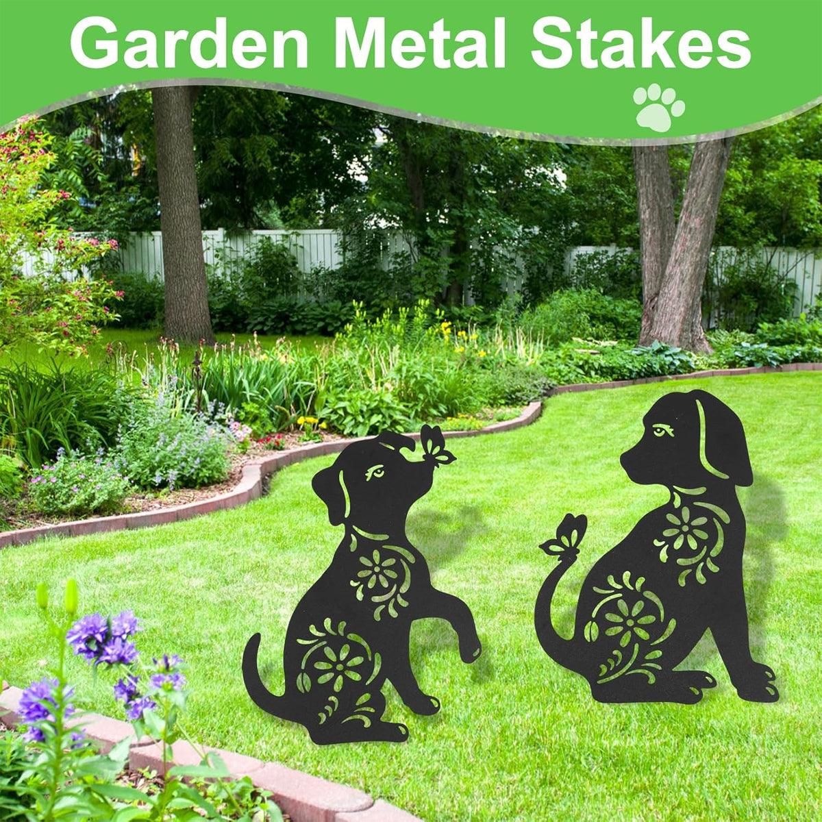 2pcs Iron Outdoor Garden Dog Statues Decorative Lawn Ornaments for Patio Decor — image 4