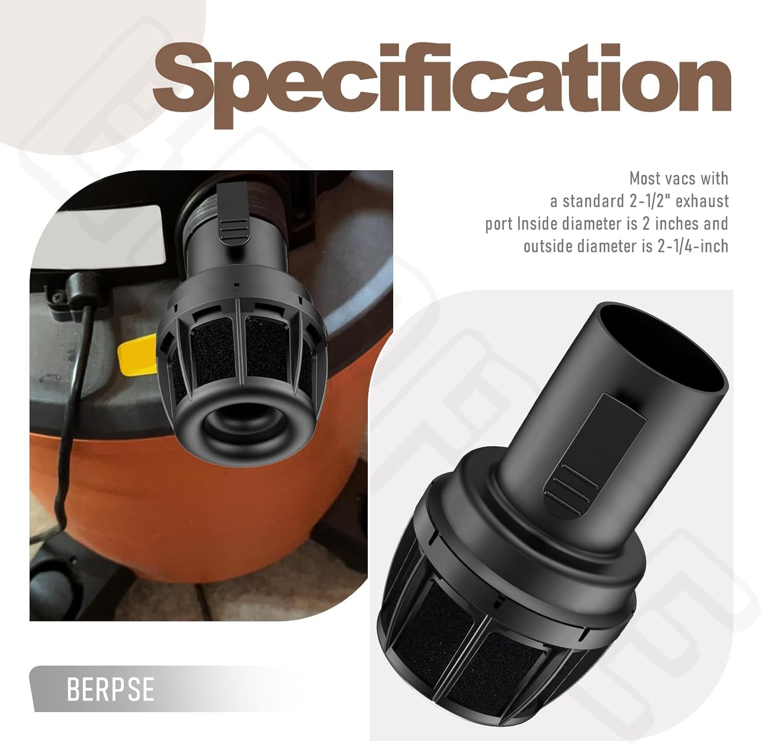 2-1/2-Inch Vacs Vacuum Diffuser Muffler CMXZVBE38660 for Craftsman CMXEVBE17596 Shop Wet/Dry Vacuum Cleaner Attachment, Reduce Noise — image 3