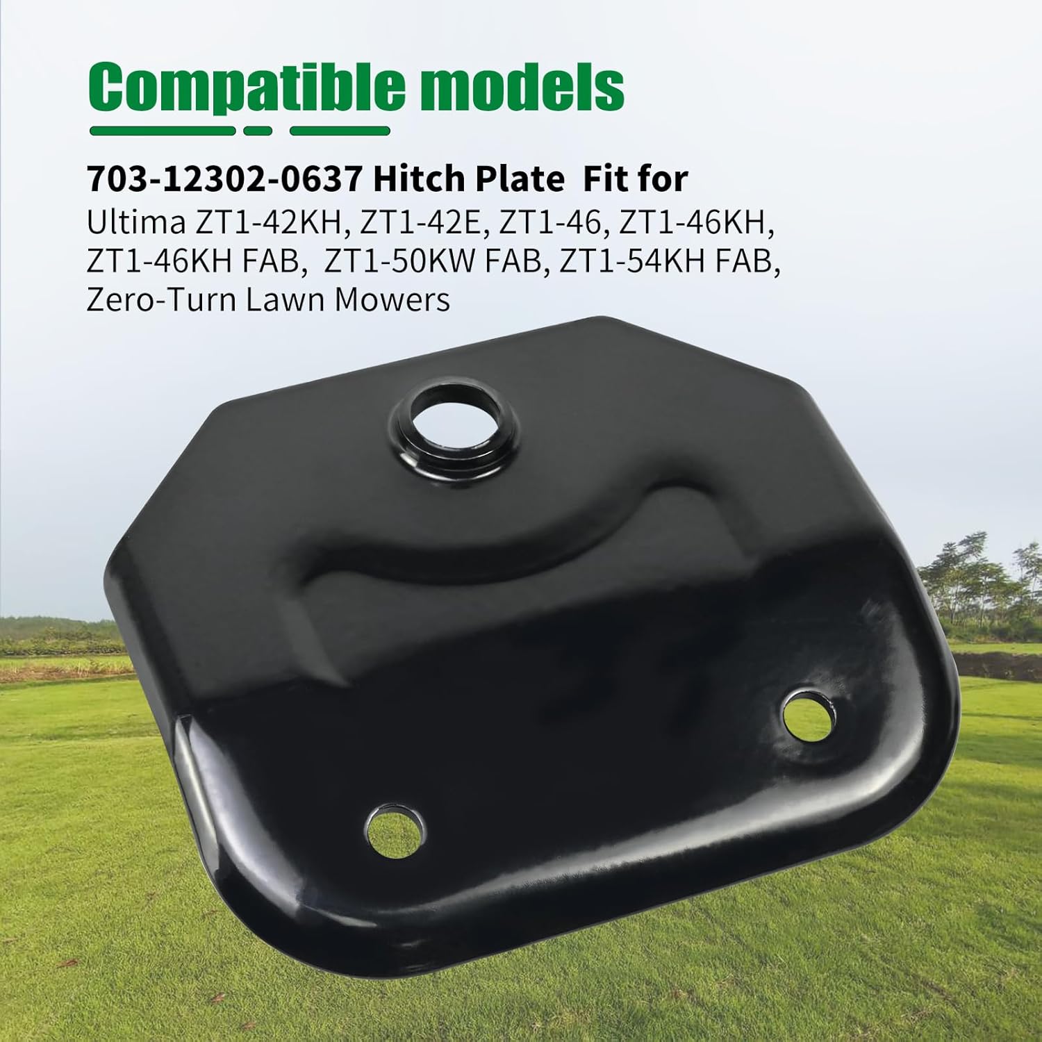 703-12302-0637 Hitch Plate Compatible with Cub Cadet ZT1 ZT2 ZT3 Heavy Duty Zero Turn Mower, Universal Towing Kit Fit for C-ated Ultima 42 46 50 54 & Lawn — image 4