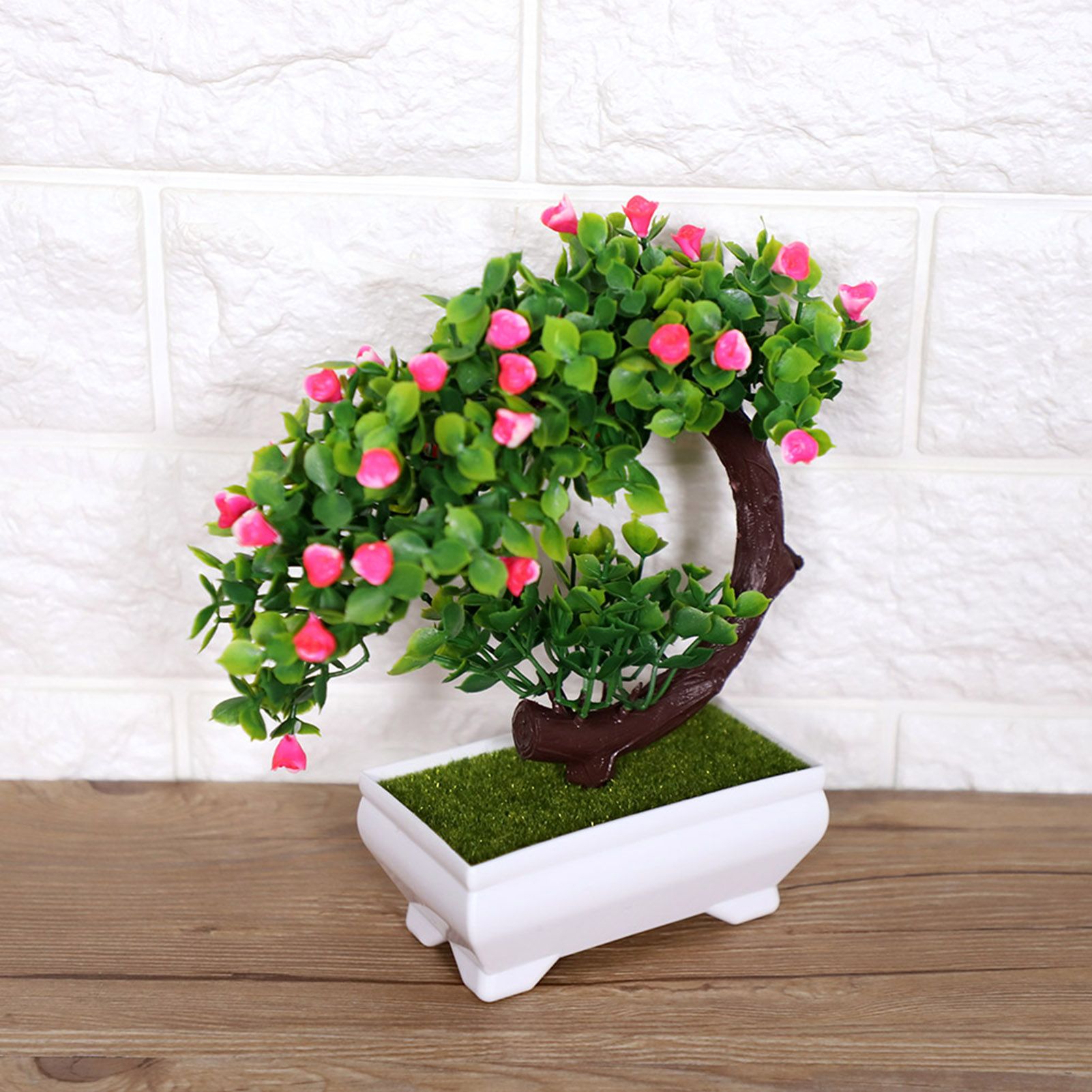 Artificial Bonsai Fake Blossom Flower Potted Plant Home Office Decor — image 5