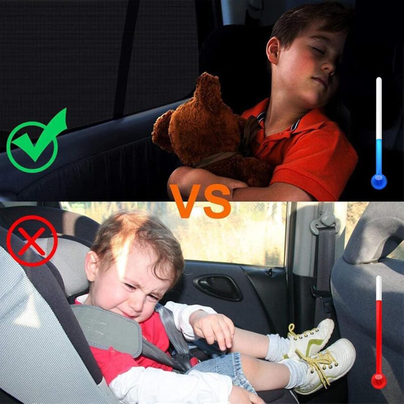 Car Sun Shade For Baby, 2 Pack Car Sun Shade For Kids And Pets, Block Uv Rays Anti Mosquito Net, Universal Size For — image 2