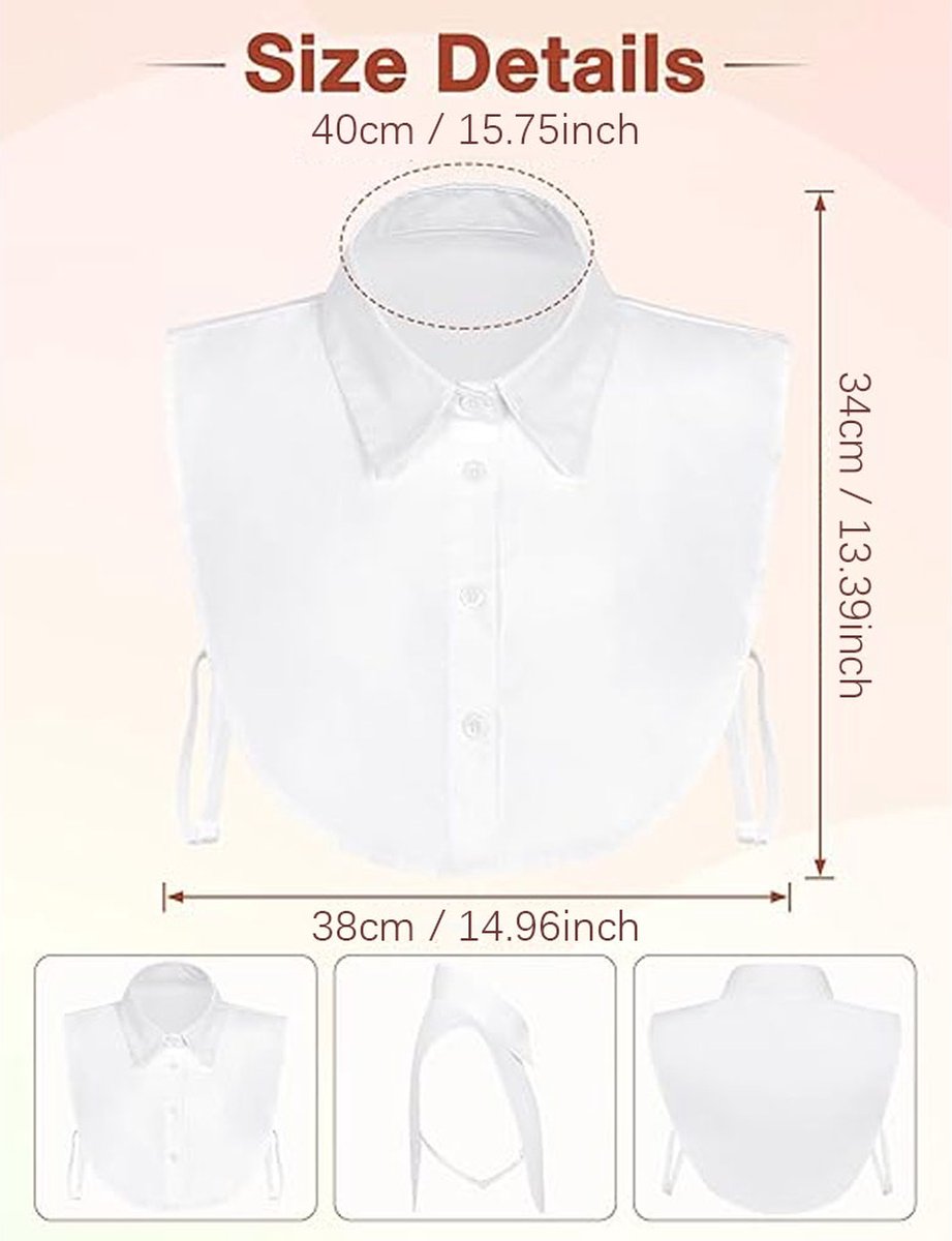 Women's Blouse Collar Detachable Collar White Collar - Detachable Collar - Blouse Collar - Adjustable Pointed Collar - Removable - Collar - Shirt Replacement — image 2