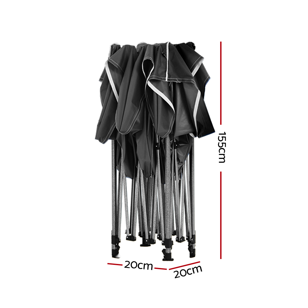 Instahut Gazebo Pop Up Marquee 3x3 Folding 500D Wedding Tent Base Pod Black โ image 4