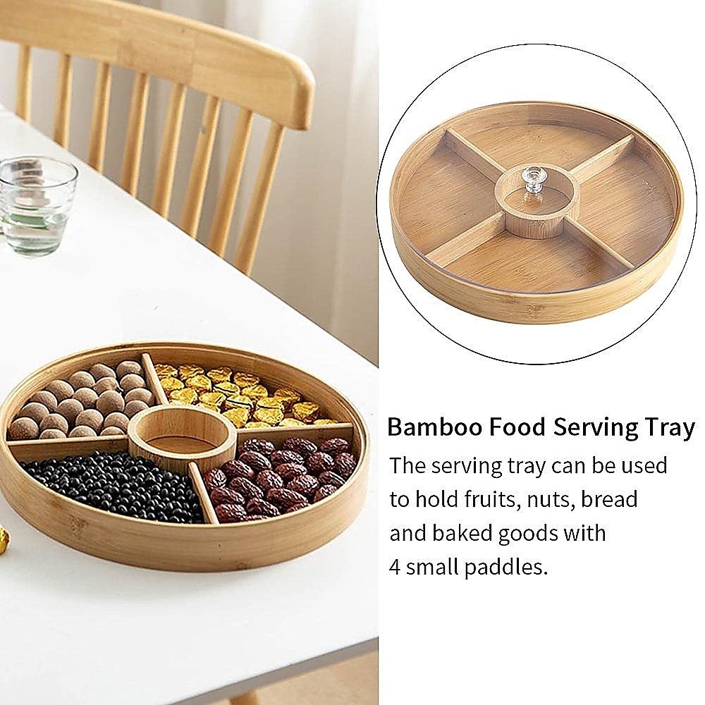Round Bamboo Snack Serving Tray – Eco-Friendly Platter for Fruit, Cheese & Appetisers — image 5