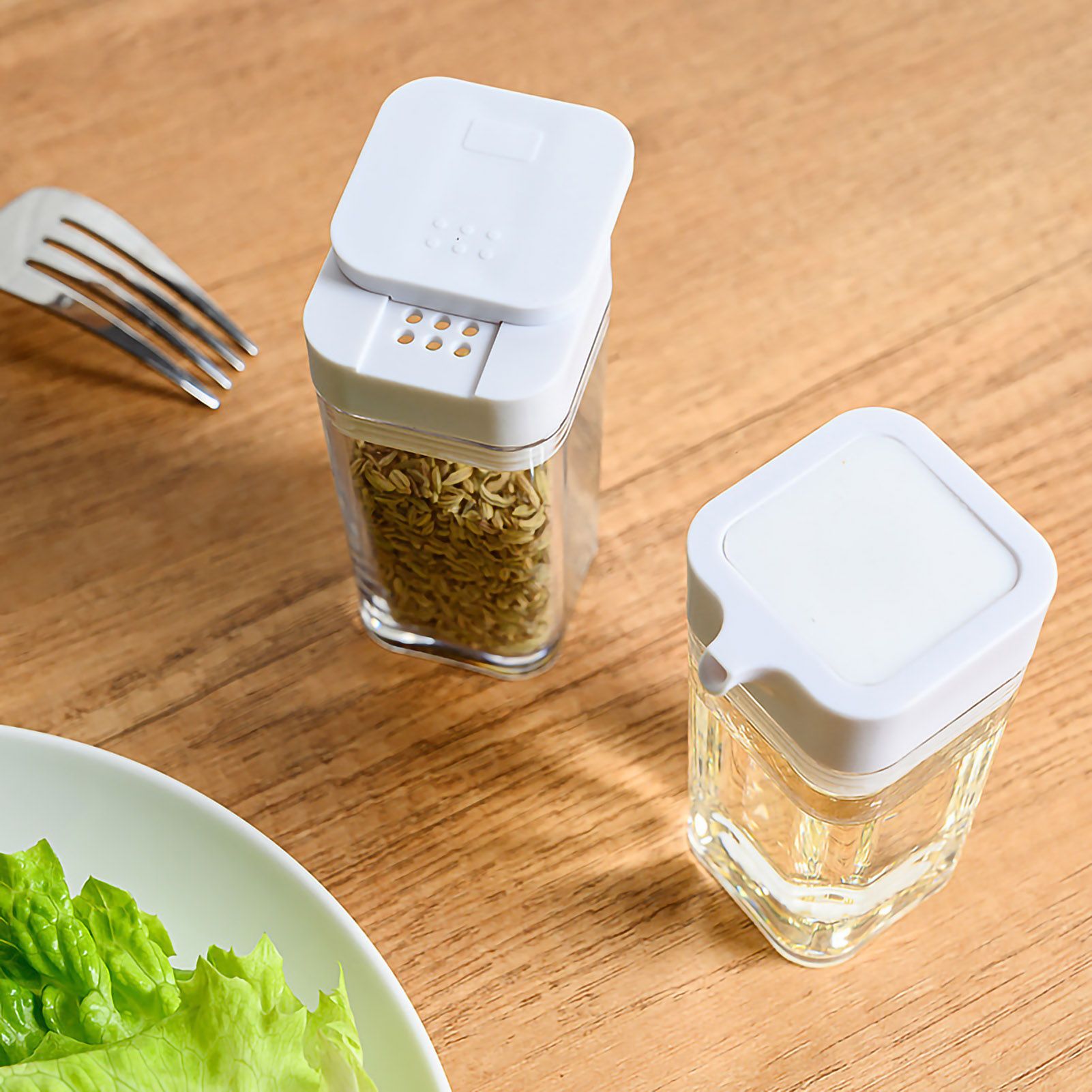 Seasoning Container Compact Portable Transparent Condiment Bottle for Kitchen Home 4 Seasoning Bottle โ image 5