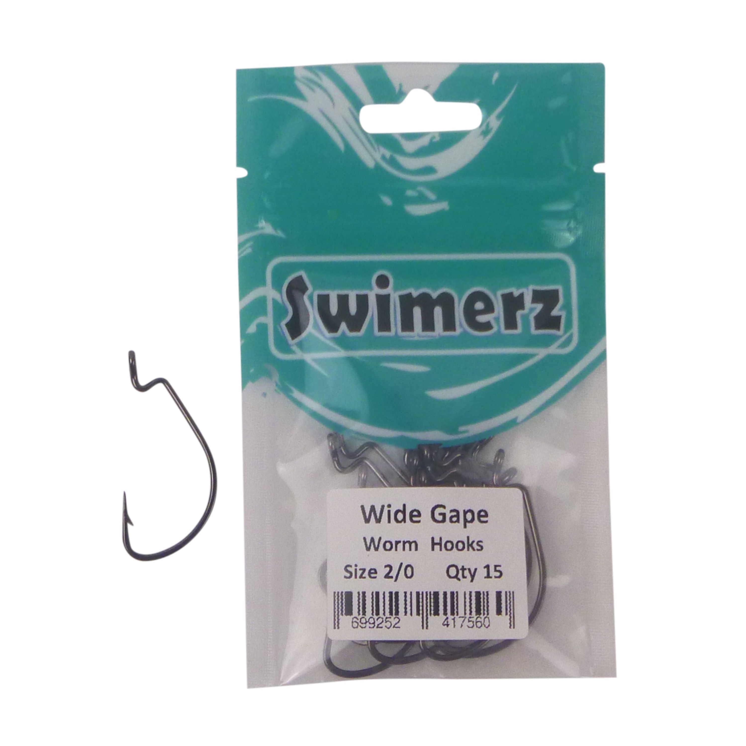 Swimerz 2/0 Wide Gape Worm Hook 15 Pack — image 2