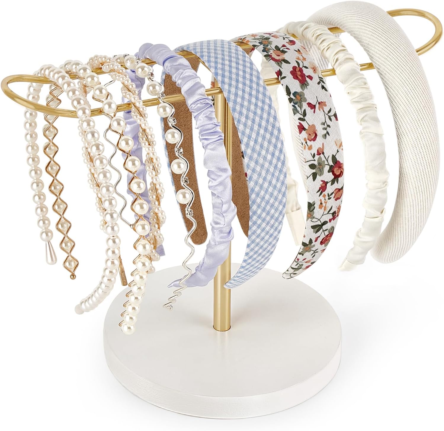 Headband Holder Metal Headband Organizer Hair Hoop Display Stand, Modern Hair Accessories Organizer Storage Hair Ropes Bracelets Bangles College Dorm Room