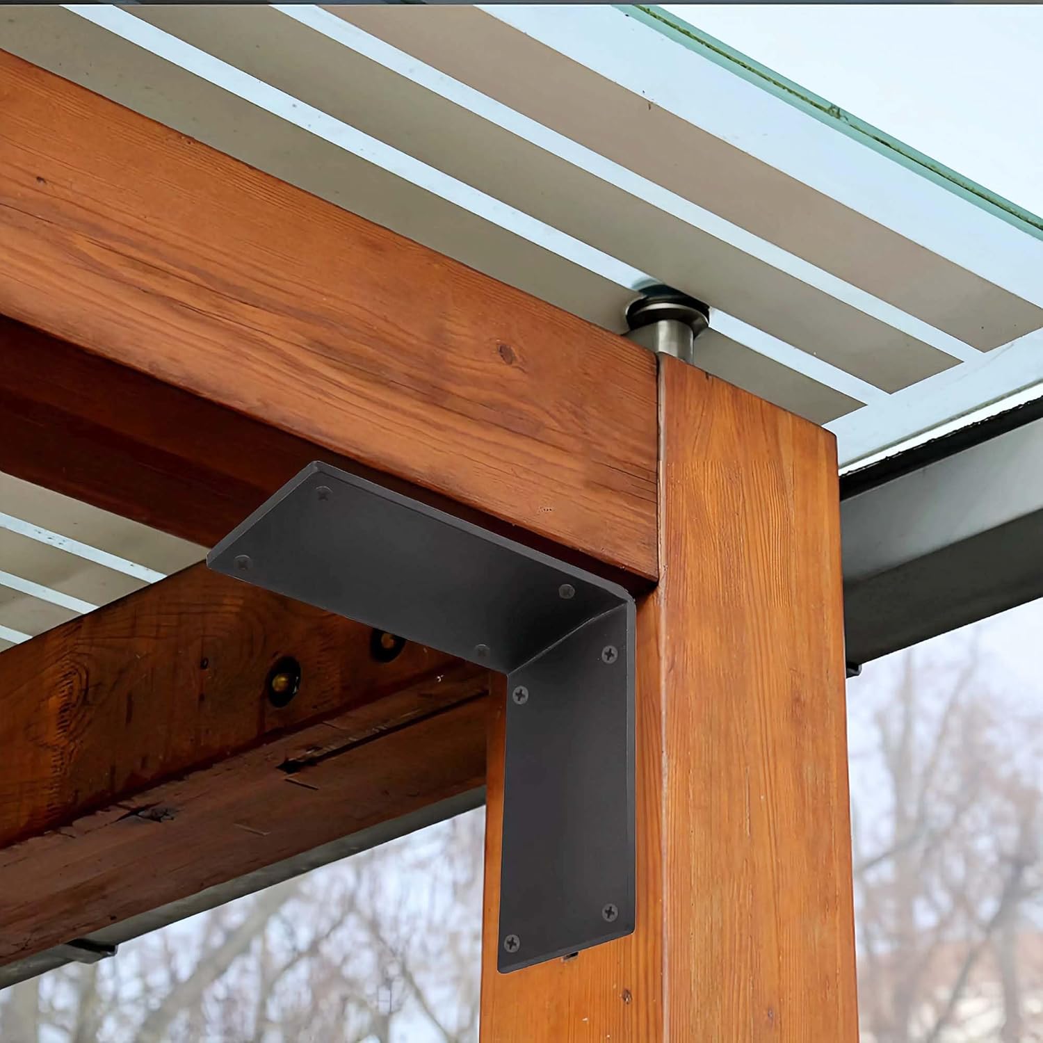 4Packs Heavy Duty Steel Corner Brackets, 90 Degree Angle Bracket-6"x 6" Large L Brackets Connector Brace, Sturdy L Braces for Building Decorative Knee Braces โ image 3