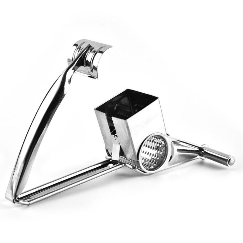 Stainless Steel Rotary Cheese Grater, Multi-Purpose Hand Crank Vegetable Ginger Shredder, Kitchen Tool — image 2
