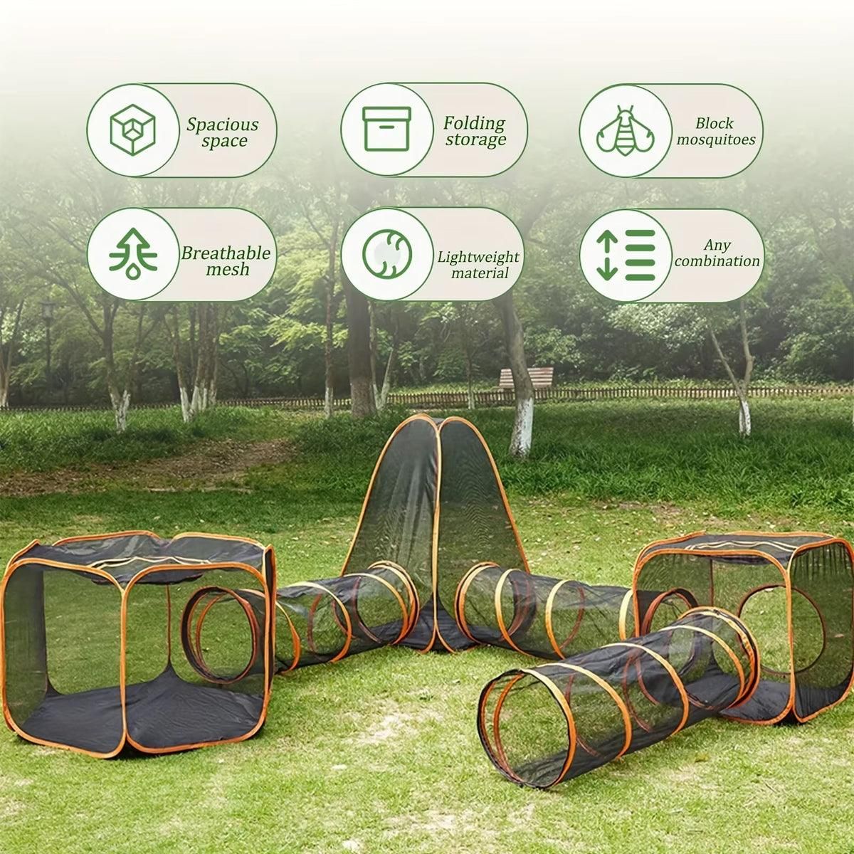 6pcs Outdoor Pet Play Tunnel Folding Cat and Dog Pen Playpen for Pets Indoor — image 5