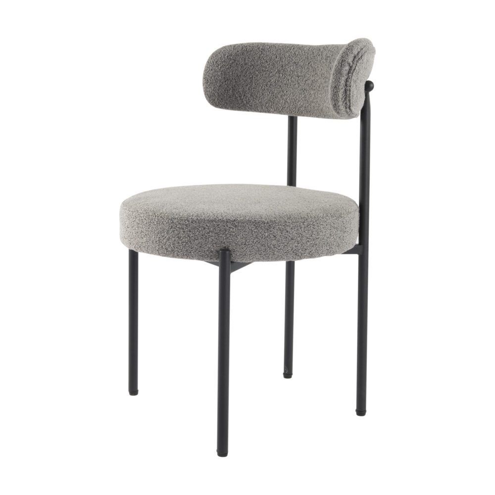 Plush Boucle Cushioned Elsa Dining Chairs in Slate Grey โ image 6