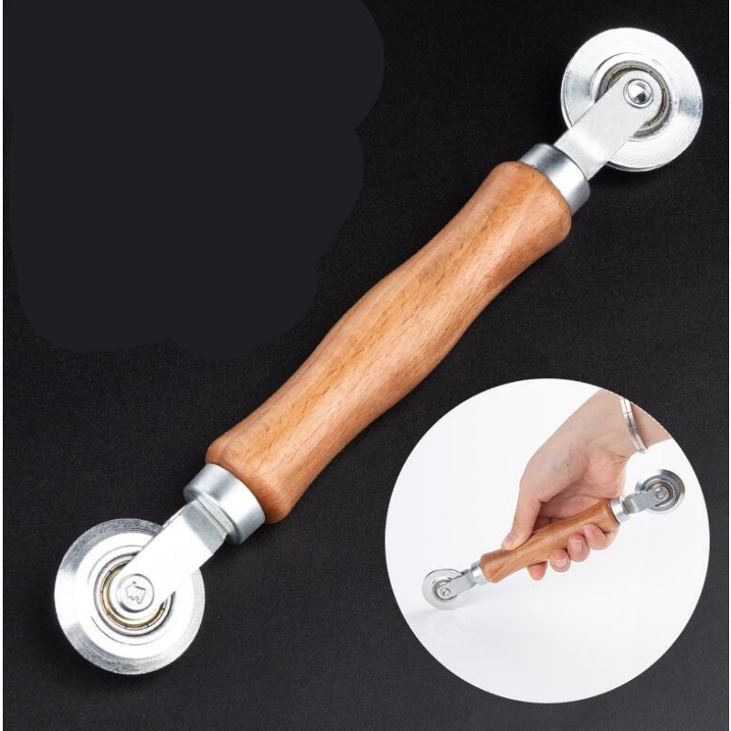 Double Window Installation Roller with Wooden Handle and Steel Wheels - Durable Tool for Home Screen Door — image 4