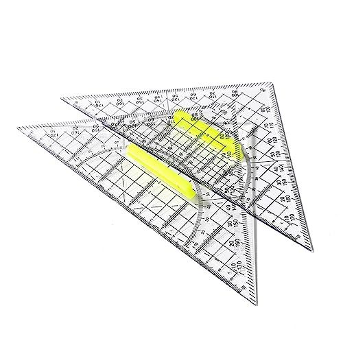 Triangular Ruler for Crafts -Triangular Geometry School Ruler Drawing Tools, Drawing Tool with Clear Protractor for Geometry(2pcs) — image 2