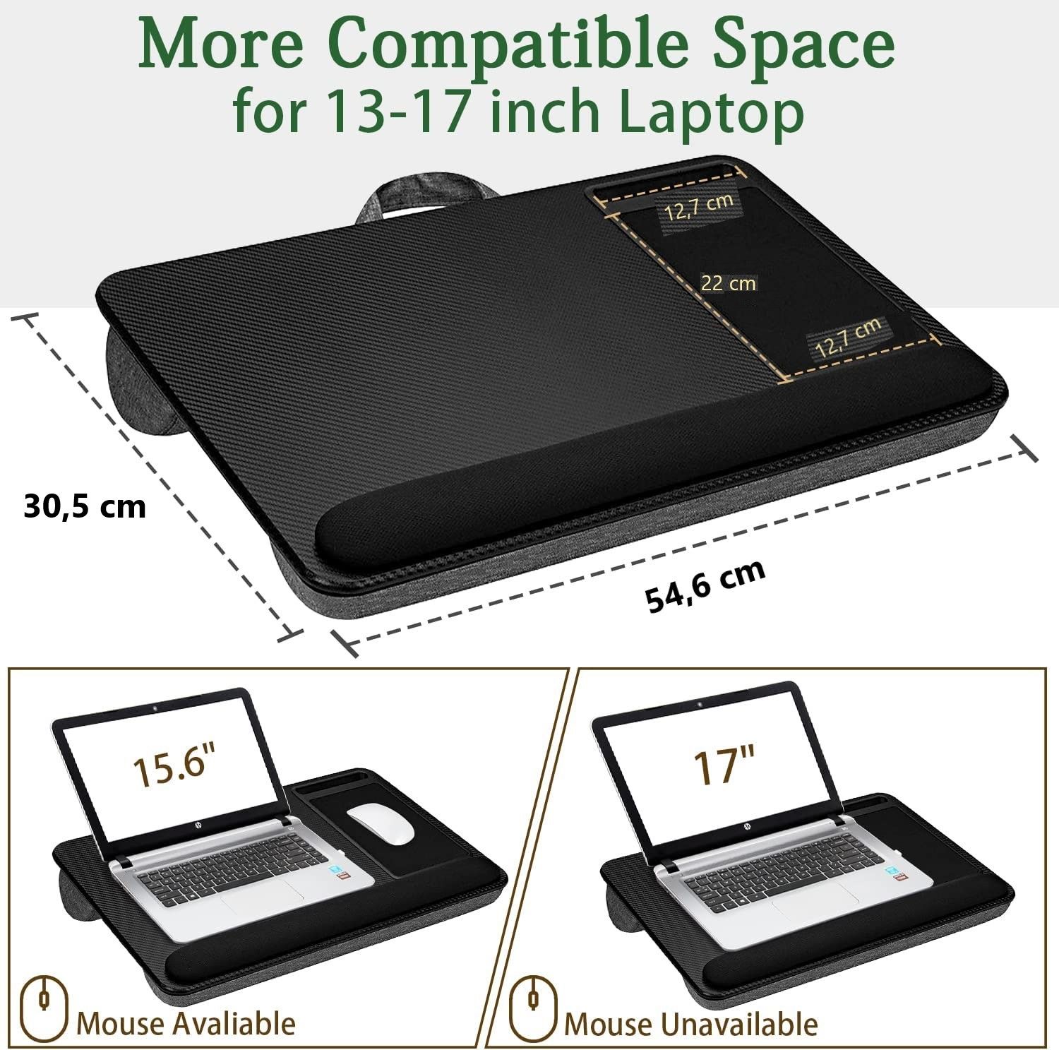 Portable Laptop Desk with Device Ledge, Mouse Pad and Phone Holder for Home Office (Black, 40cm) โ image 4