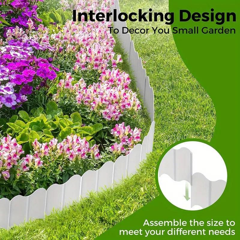 20PCS Garden Edging Fence Decorative Plastic Lawn Border Panels Landscaping - Black โ image 6
