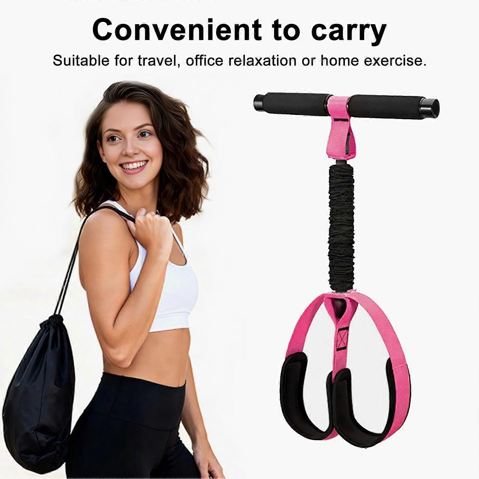 55lb Pedal Resistance Band with Handle for Core & Leg Workout & Home Training - Pink — image 5