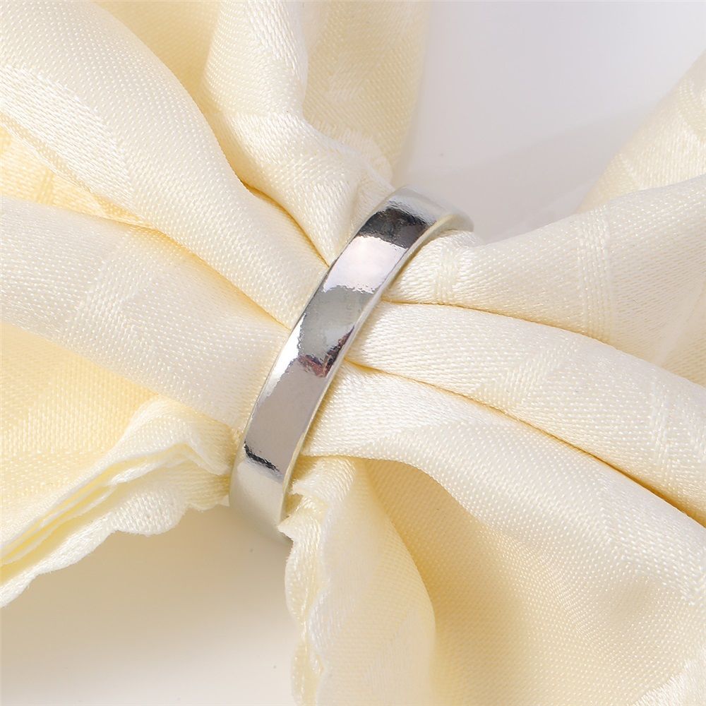 20 Pcs Silver Napkin Rings - Napkin Ring(Semicircle) Stainless Steel Napkin Rings for Table Settings Wedding Christmas Party Dinner Table — image 3