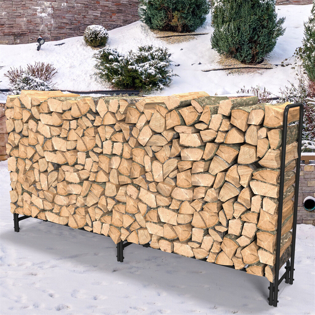 233cm Extra Long Heavy Duty Firewood Log Rack Metal Storage Holder Garden Indoor โ image 5