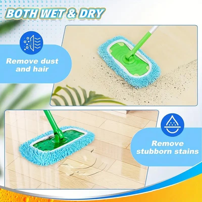 4 Replacement Cloth Covers for Swiffer Mop, Reusable Wet and Dry Cleaning Cloths, Compatible with Swiffer — image 4
