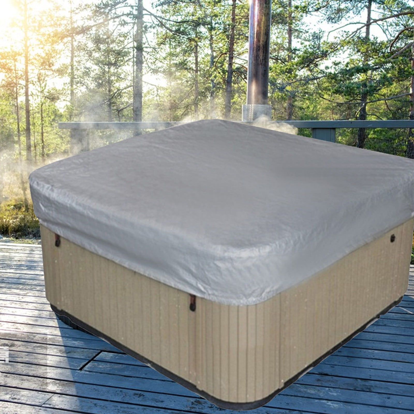 Square Hot Tub Cover - Outdoor Heavy Duty Protector for Patio Spas and Swimming Pools, Hard Covers For Hot Tub Waterproof Dust, Grey, 210 × 30 cm — image 5