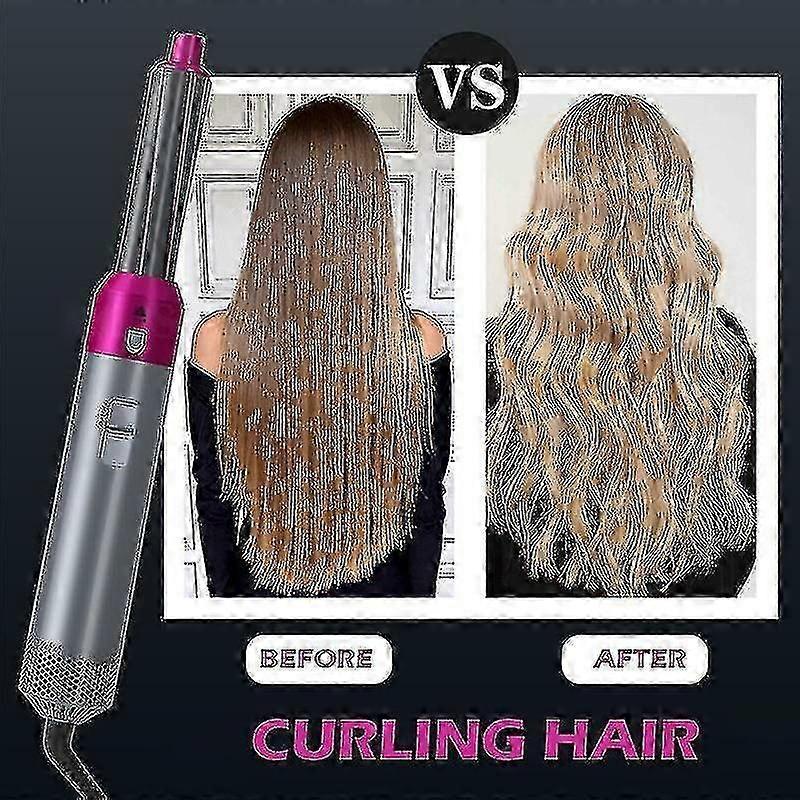 5-in-1 Hair Dryer Curler Straightener Blow Dryer Brush Pink — image 3