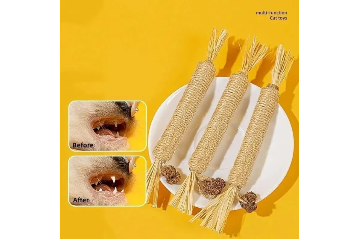 5 Pack Natural Silvervine Sticks Cat Dental Chew Toy Teeth Cleaning Kitten Bite โ image 6