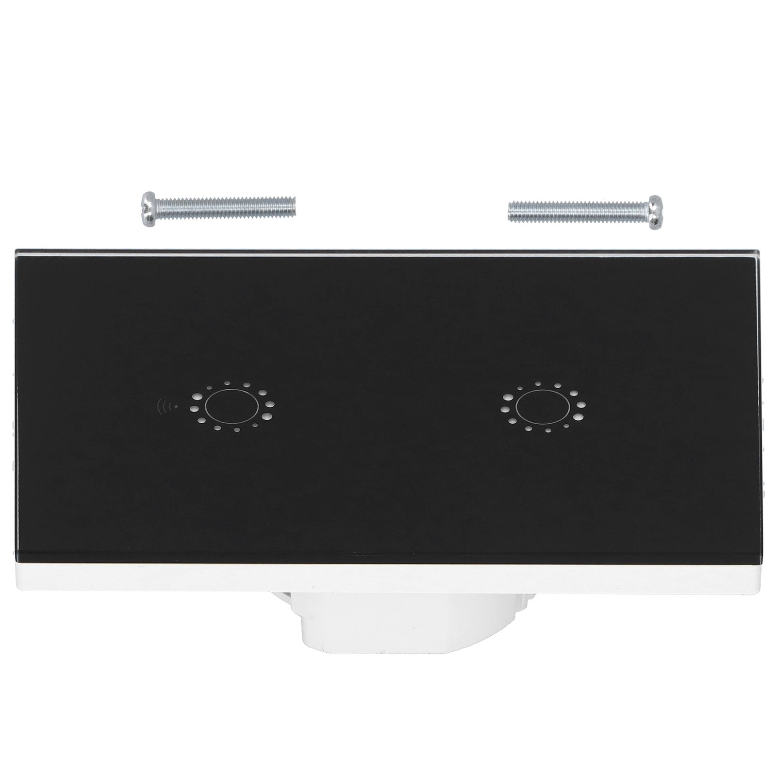 LED Smart Light Switch WiFi Wall Touch 2 Gang for Amazon Alexa Intelligent Voice APP Control AC 95‑250VBlack Cover