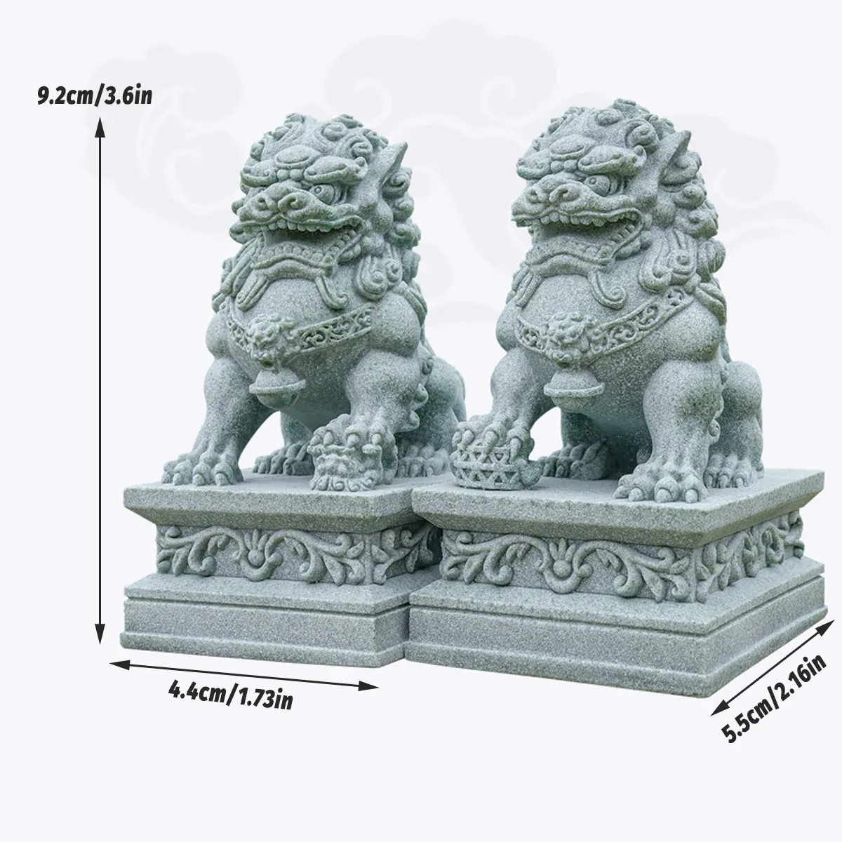 1 Pair Chinese Style Small Stone Lion Decoration Home Desktop Decor Art Craft — image 3