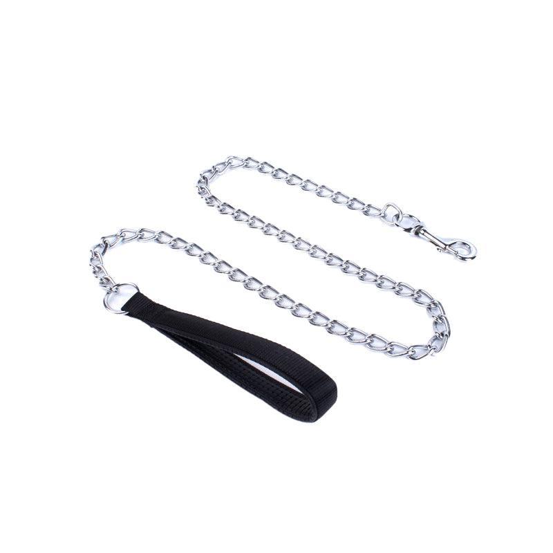 120Cm Pet Dog Puppy Padded Handle Metal Chain Dog Leash - Black โ image 6