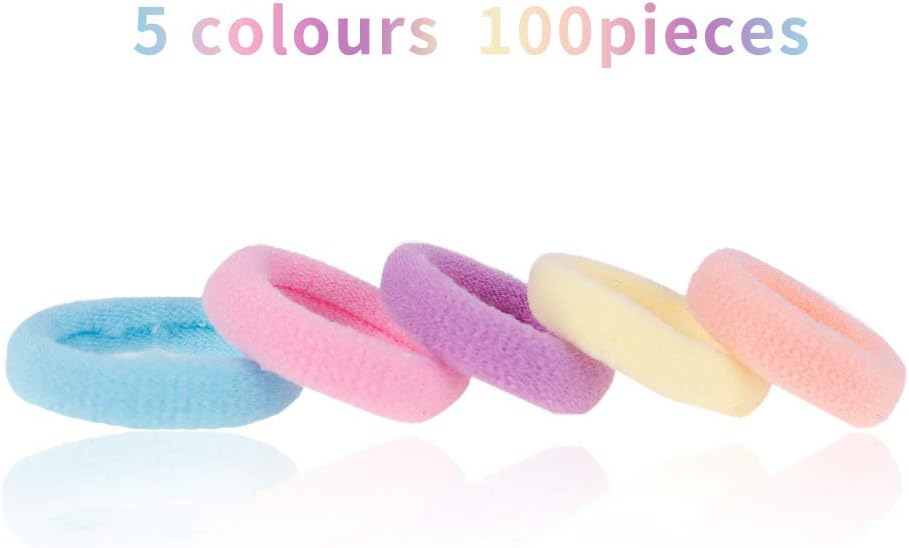 100pcs Hair Ties for Toddler, Girls Soft Elastic Hair Ties Bands Mini Hairbands Ponytail Holders Seamless Hair Bands for Baby Kids (Assorted Colors) โ image 3