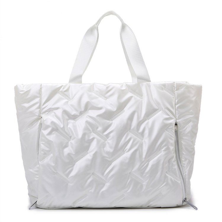 Large Gym Bag Polyester Sports Travel Bag - White