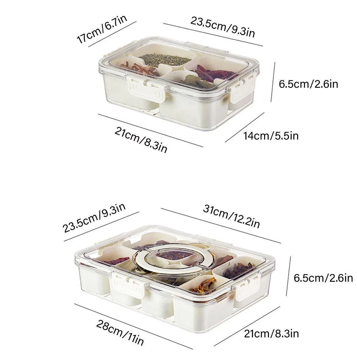 Food Grade Airtight Storage Box Portable Multi-compartment Seasoning Container - Large β image 4