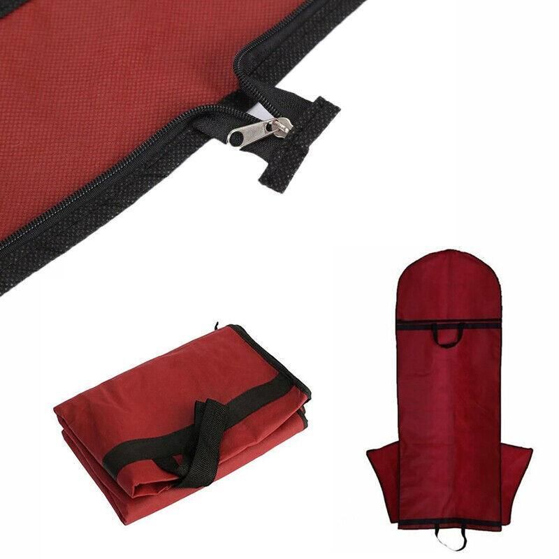 Wedding Dress Garment Bag 180cm Long Bridal Gown Storage Dustproof Cover Zipper - Wine Red โ image 6