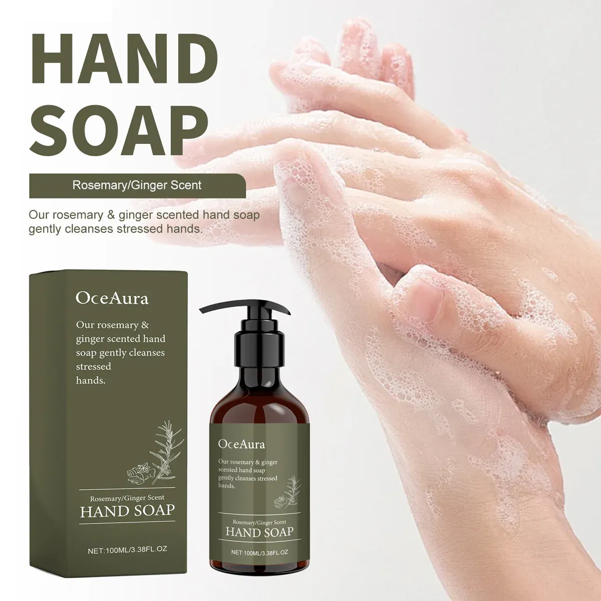 2pcs Rosemary Ginger Hand Sanitizer Easy Rinsing Antibacterial for Hand Hygiene โ image 5