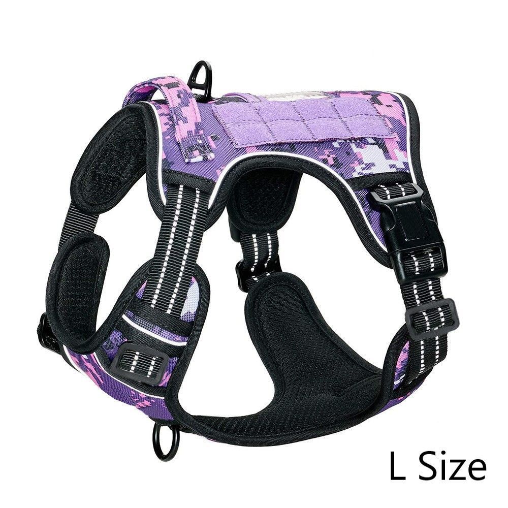 Breathable Pet Dog Harness Reflective Vest With Comfort Handle Versatile Outdoor Accessory Suitable for Christmas Gifting Purple Size L