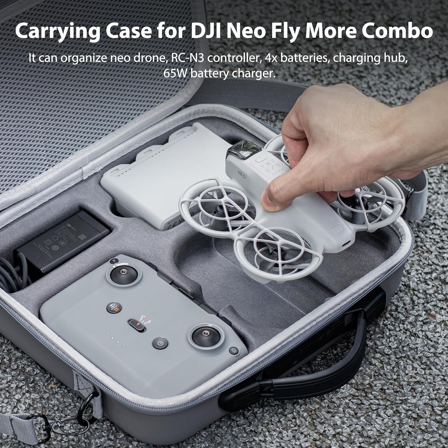 STARTRC Carrying Case for DJI Neo Portable PU Storage Protective Bag for DJI Neo Fly More Combo Accessories, Neo Intell β image 2