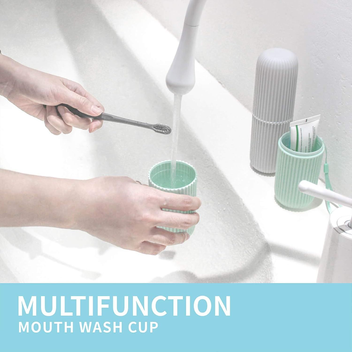 2Pcs Travel Toothbrush Holder, Portable Toothbrush Case for Traveling, Camping, Business Trip and School, Multifuction Plastic Toothbrushes Toothpaste Set with — image 5