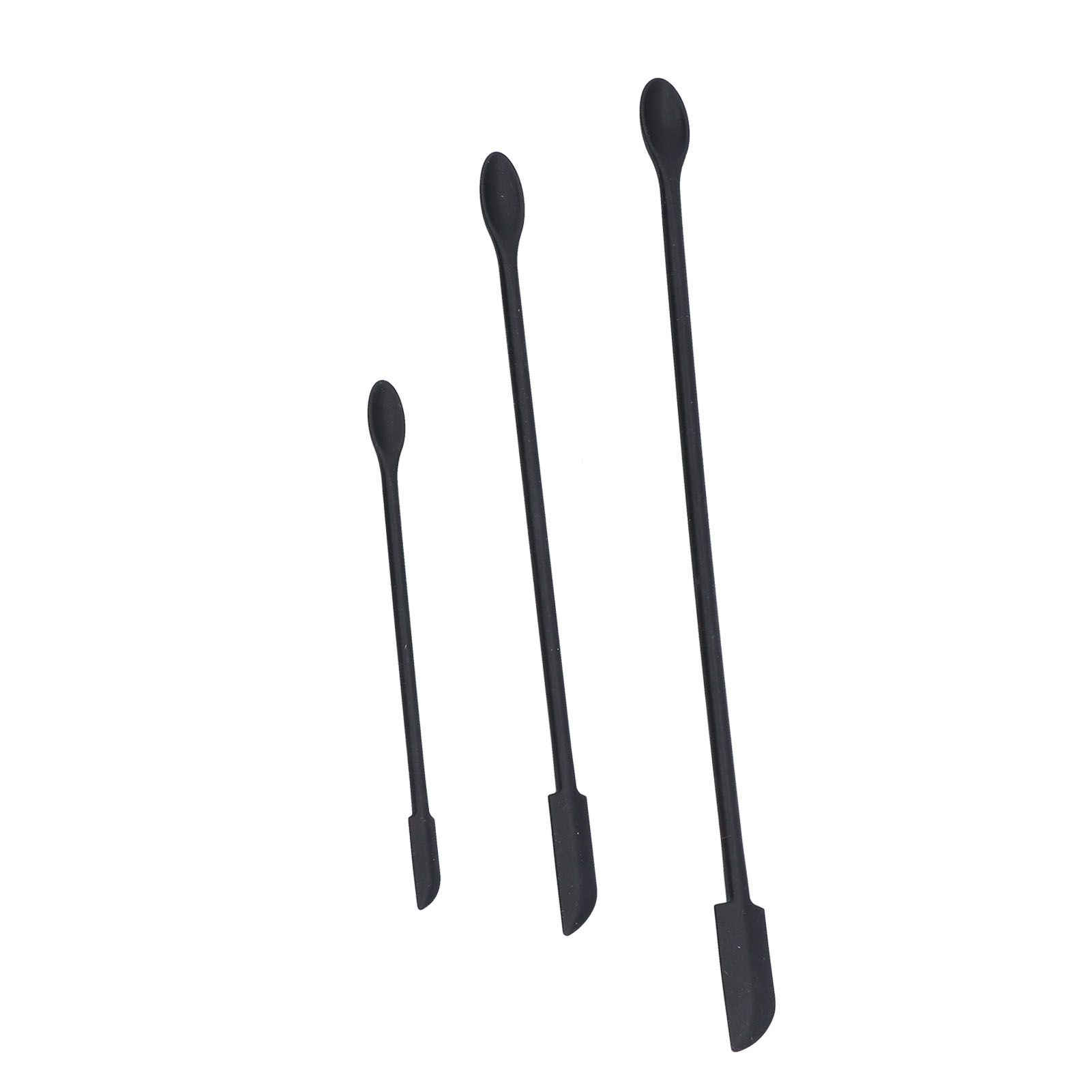3pcs Spatula Food Grade Silicone Double Head Fruit Jam Cream Makeup Spatula for KitchenBlack — image 4