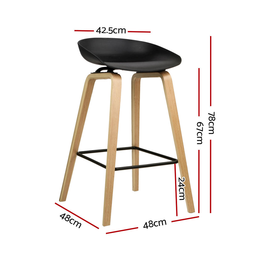 Artiss 2x Bar Stools Wooden — image 2