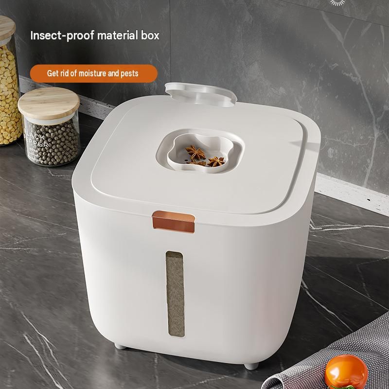 Large Size [Approx. 12-15 catties of cat/dog food] Sealed Rice Storage Container with Push-Button Lid - Moisture and Insect Proof Design, Transparent — image 4