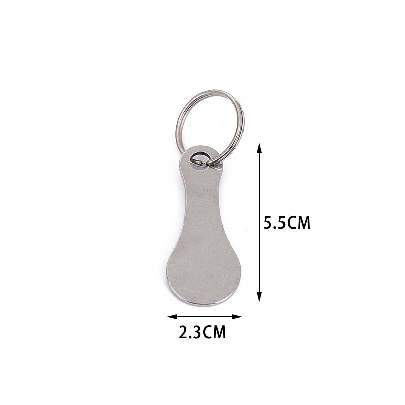 Mini Aluminum Alloy Key Ring Shopping Trolley Tokens - Small Keychain for Grocery Shopping Cart, 2 Pcs Silvery โ image 5
