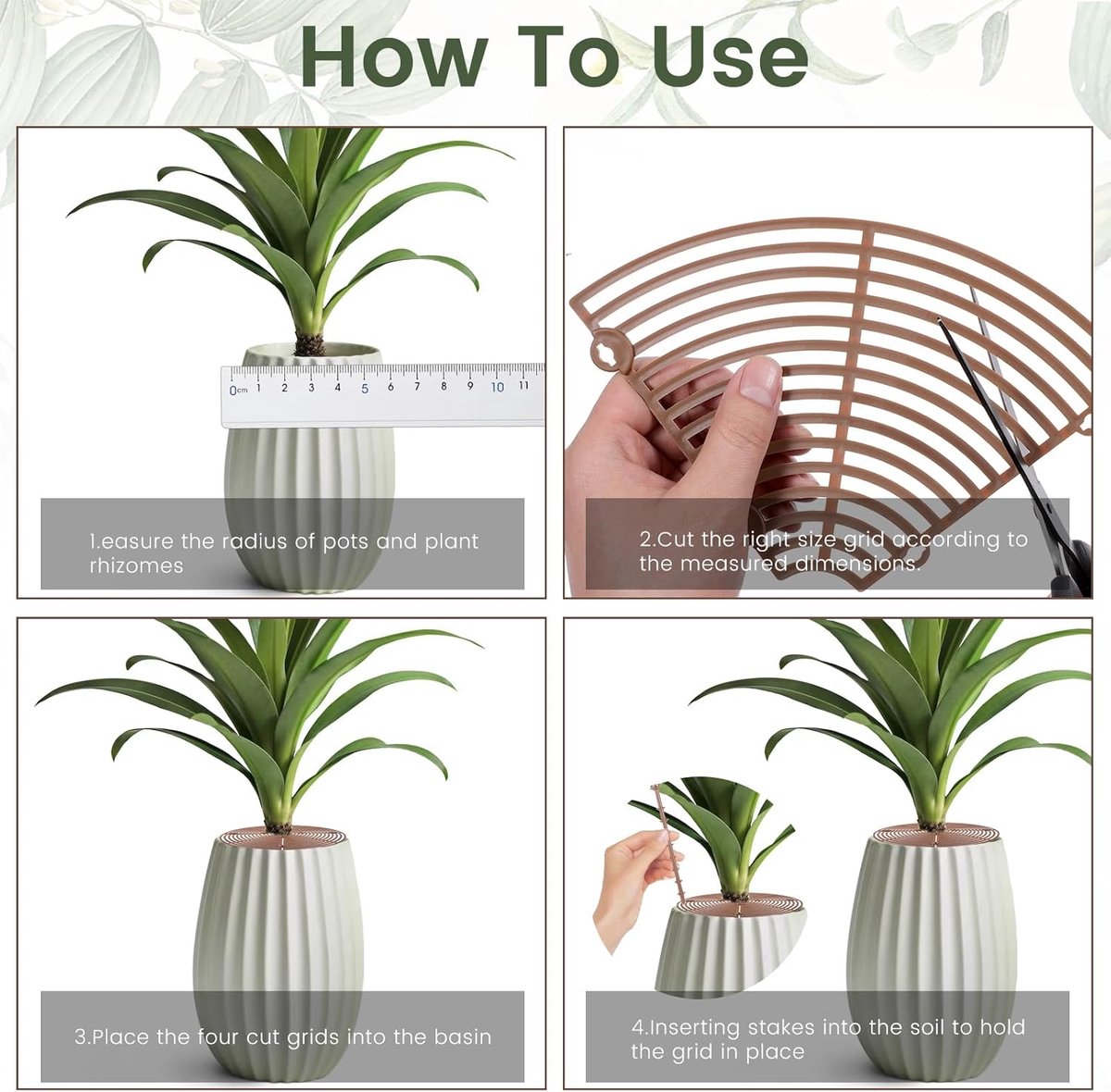 2 pieces - plant pot cover - 30 cm - Flowerpot grid - planter cover set - plantpot grid bottom protectors - with 16 posts - plant covers - for indoor and — image 3